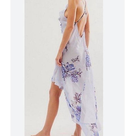 NWOT Intimately Free People Getting Out Slip Dress with Light Blue Floral Dress - Picture 2 of 5